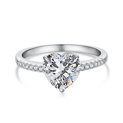 [Charm Aries Jewelry]2.0 Carat Dazzling Lustrous Heart Cut Lover Ring