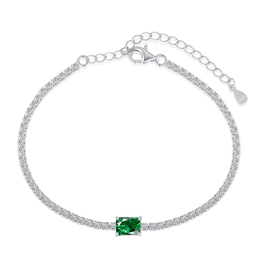 [Charm Aries Jewelry]1.0 Carat Unique Emerald Cut Banquet Bracelet