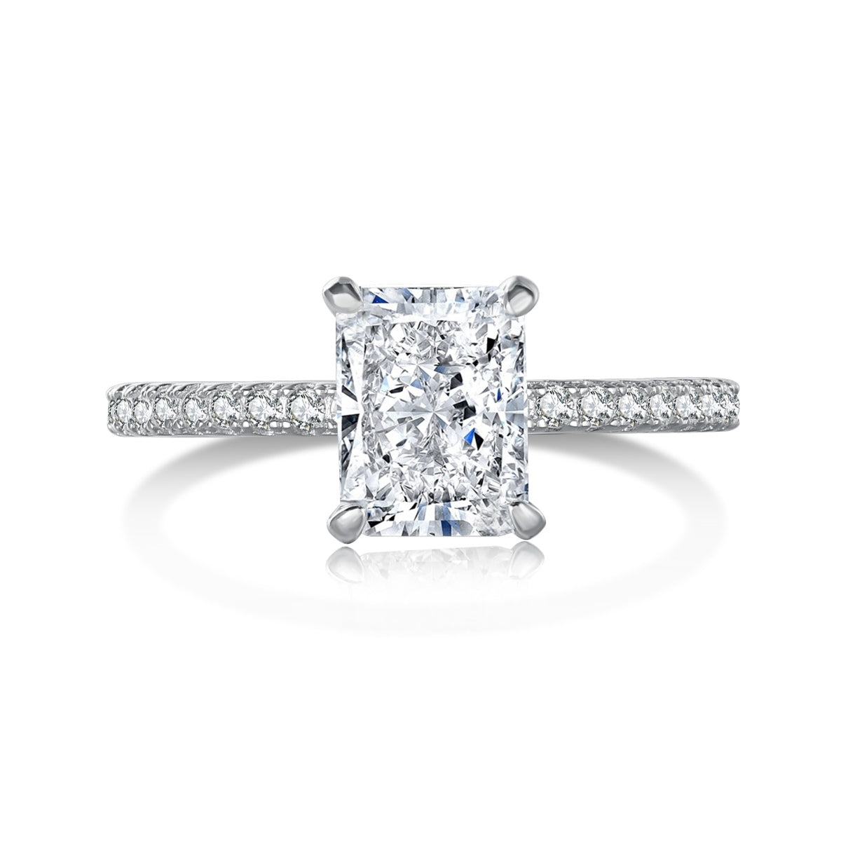 [Charm Aries Jewelry]2.0 Carat Dazzling Sparkling Radiant Cut Party Ring