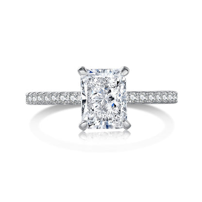 [Charm Aries Jewelry]2.0 Carat Dazzling Sparkling Radiant Cut Party Ring