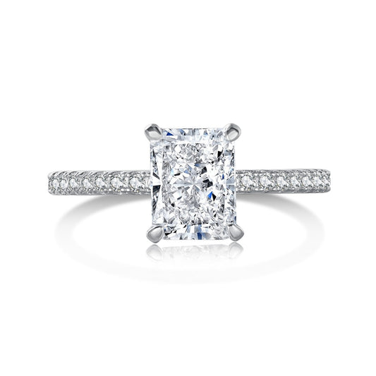 [Charm Aries Jewelry]2.0 Carat Dazzling Sparkling Radiant Cut Party Ring