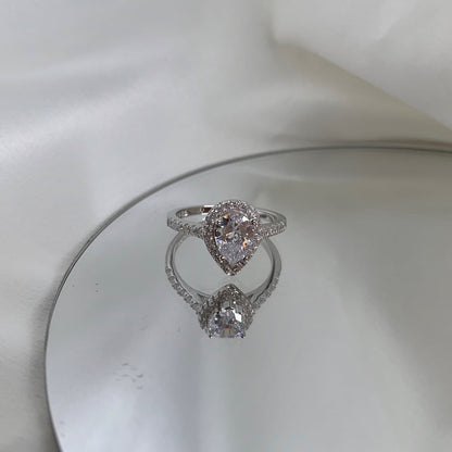 [Charm Aries Jewelry]1.0 Carat Luxurious Resplendent Water Drop Shape Wedding Ring