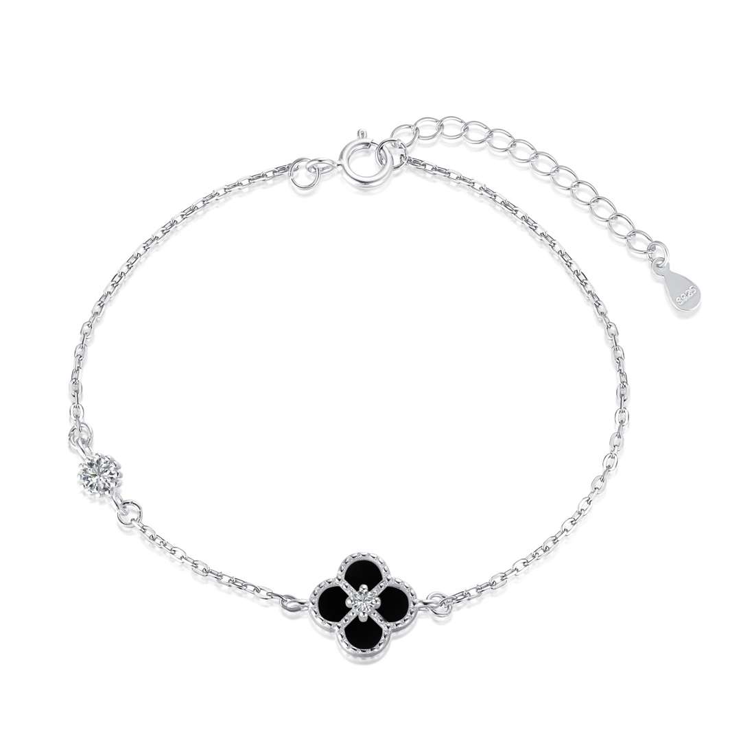 [Charm Aries Jewelry]Delicate Four Leaf Clover Bracelet