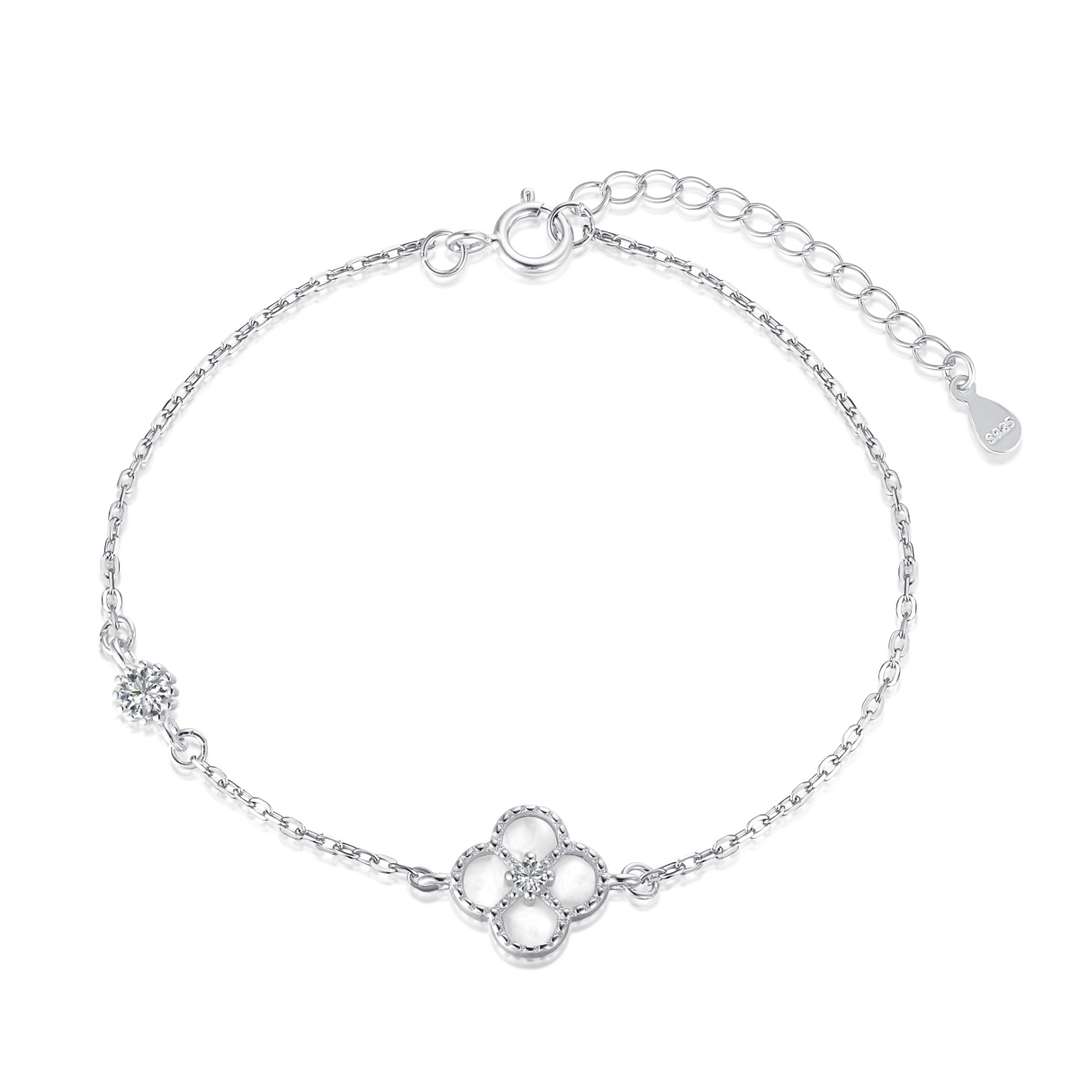 [Charm Aries Jewelry]Delicate Four Leaf Clover Bracelet