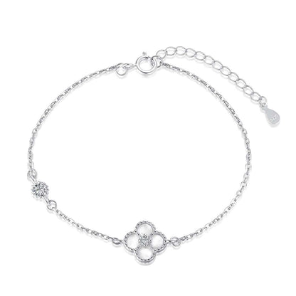 [Charm Aries Jewelry]Delicate Four Leaf Clover Bracelet