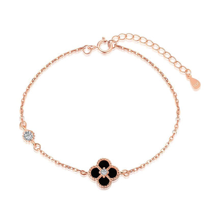 [Charm Aries Jewelry]Delicate Four Leaf Clover Bracelet