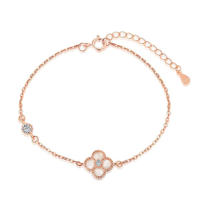 [Charm Aries Jewelry]Delicate Four Leaf Clover Bracelet