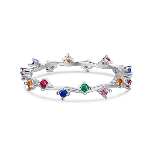[Charm Aries Jewelry]Radiant Colorful Round Cut Daily Ring