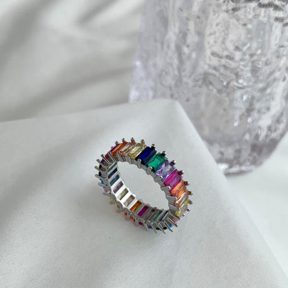 [Charm Aries Jewelry]Unique Colorful Radiant Cut RIng