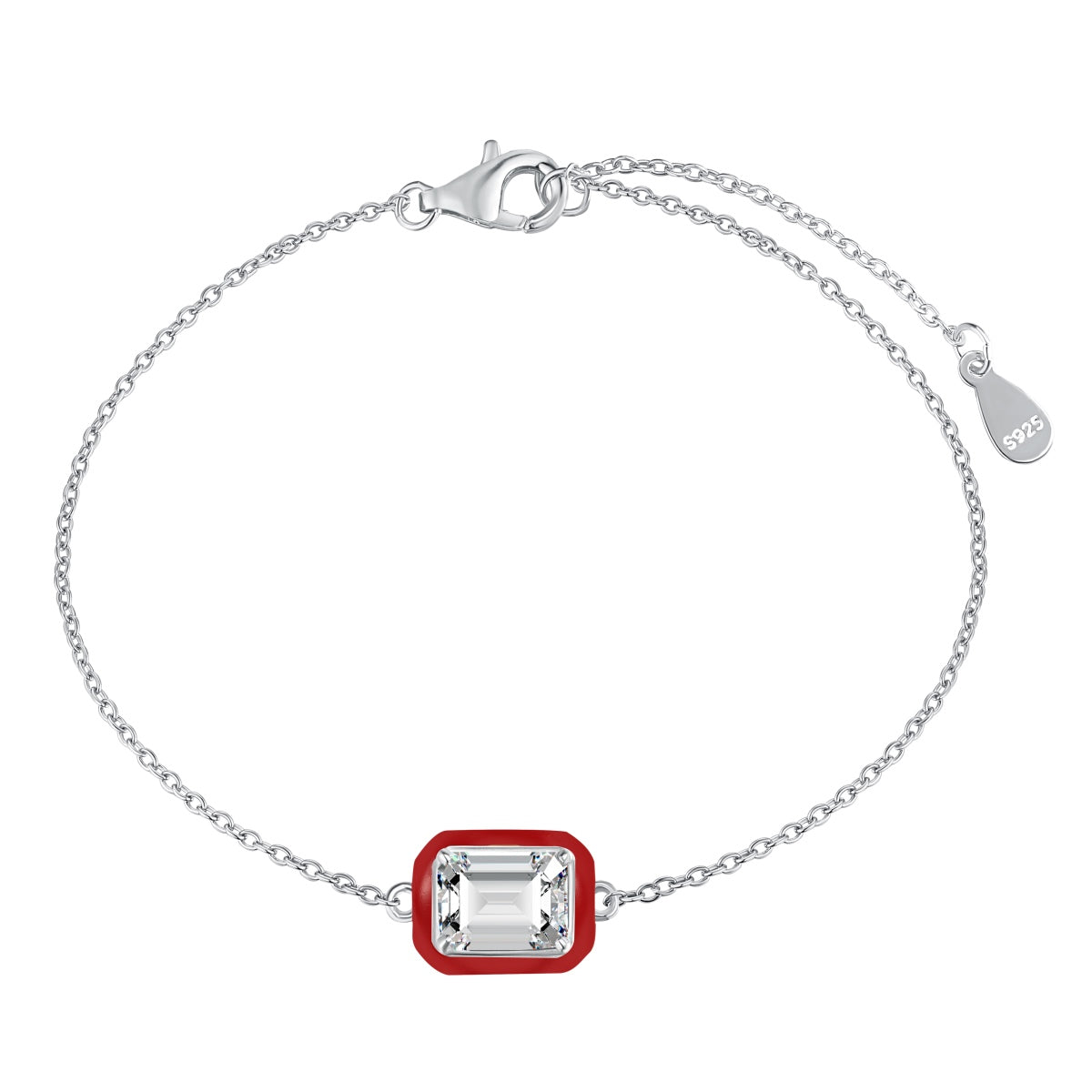 [Charm Aries Jewelry]2.0 Carat Sparkling Colorful Emerald Cut Daily Bracelet