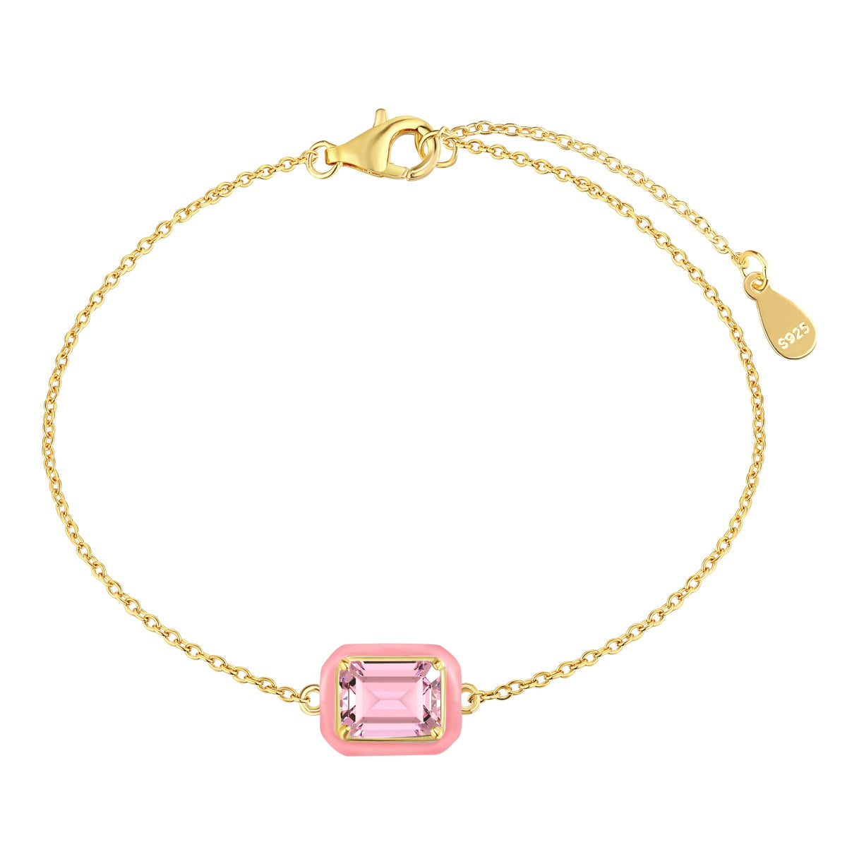 [Charm Aries Jewelry]2.0 Carat Sparkling Colorful Emerald Cut Daily Bracelet