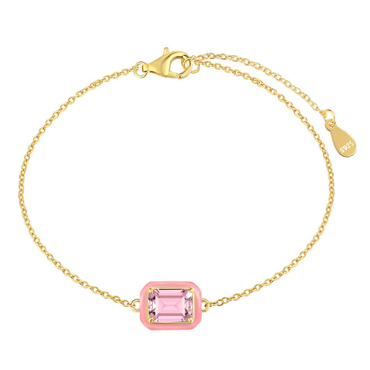 [Charm Aries Jewelry]2.0 Carat Sparkling Colorful Emerald Cut Daily Bracelet