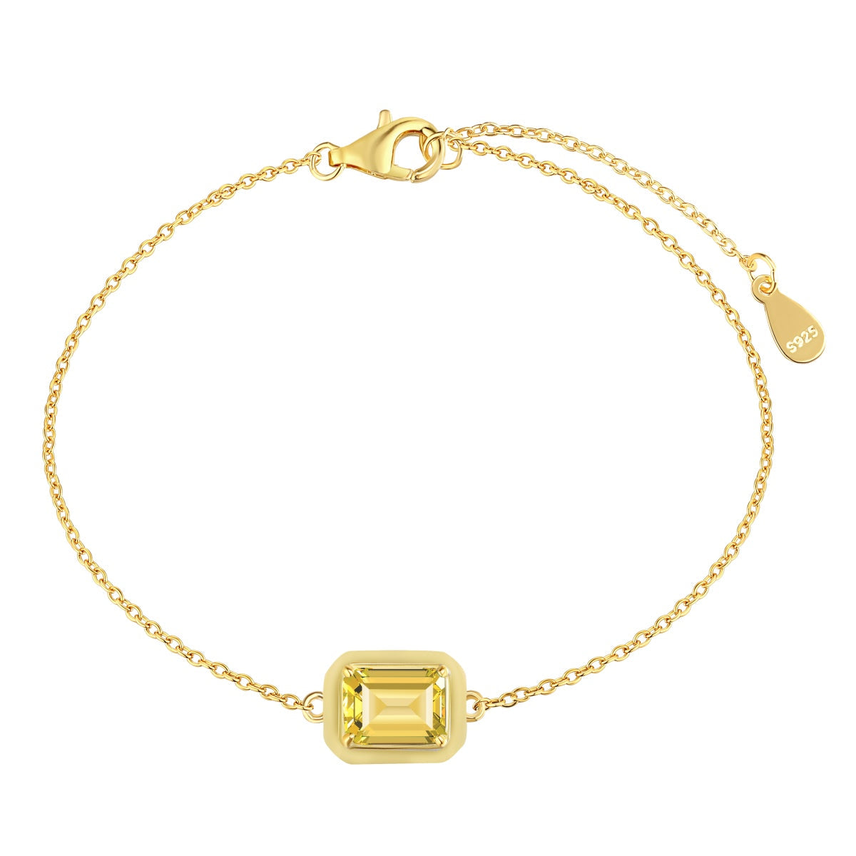 [Charm Aries Jewelry]2.0 Carat Sparkling Colorful Emerald Cut Daily Bracelet