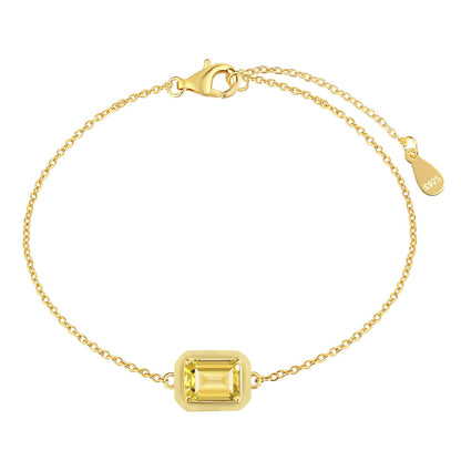 [Charm Aries Jewelry]2.0 Carat Sparkling Colorful Emerald Cut Daily Bracelet