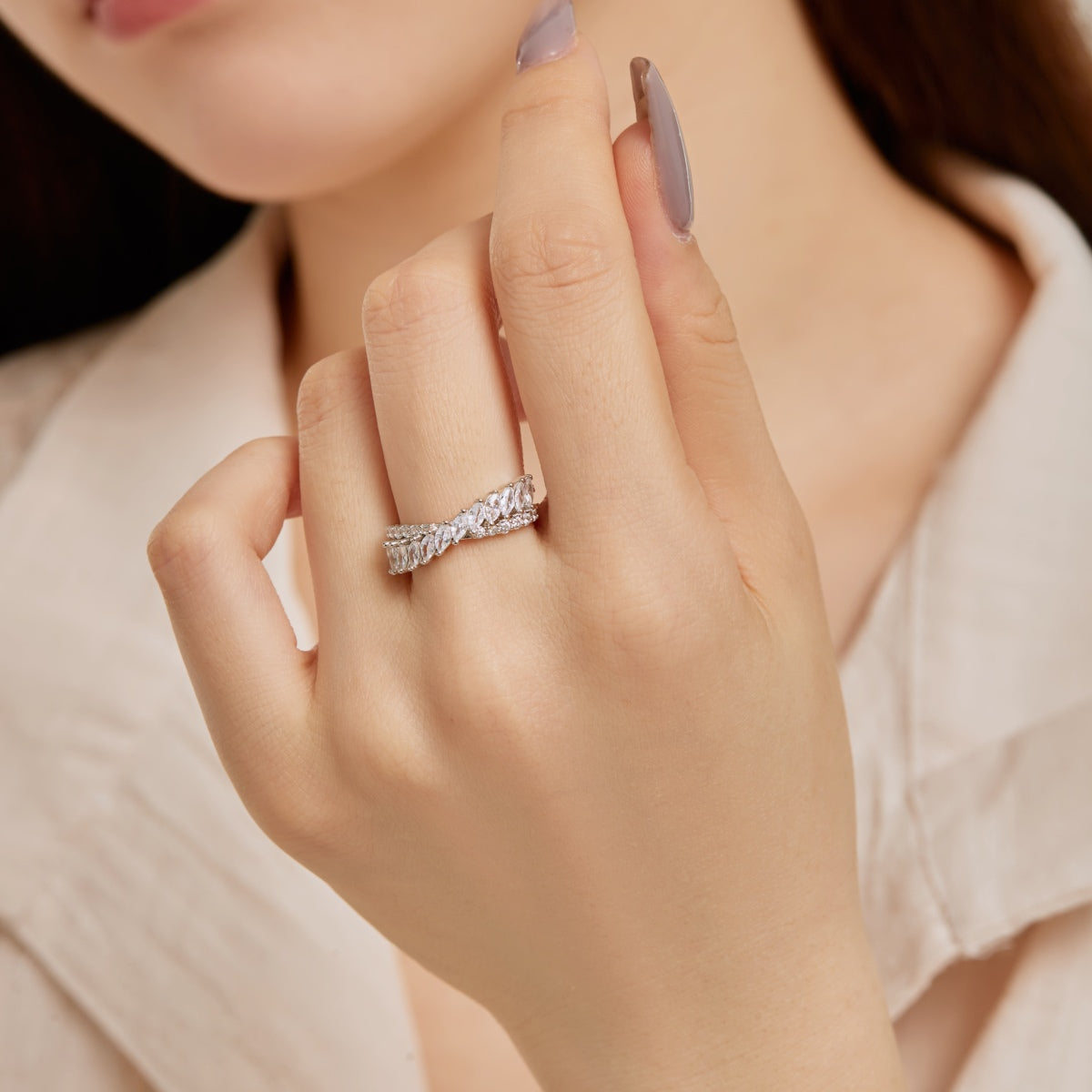 [Charm Aries Jewelry]Unique Colorful Marquise Cut Daily Ring