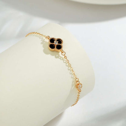 [Charm Aries Jewelry]Delicate Four Leaf Clover Bracelet