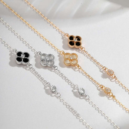 [Charm Aries Jewelry]Delicate Four Leaf Clover Bracelet