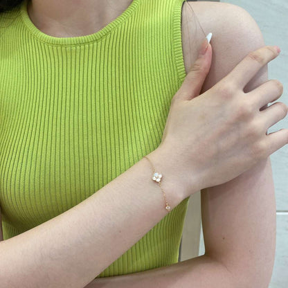 [Charm Aries Jewelry]Delicate Four Leaf Clover Bracelet