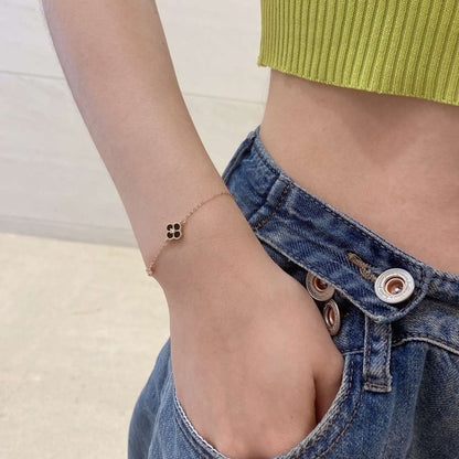 [Charm Aries Jewelry]Delicate Four Leaf Clover Bracelet