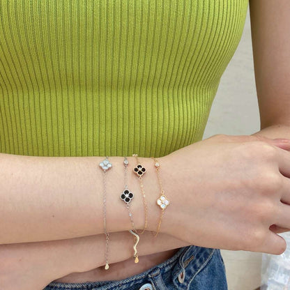 [Charm Aries Jewelry]Delicate Four Leaf Clover Bracelet