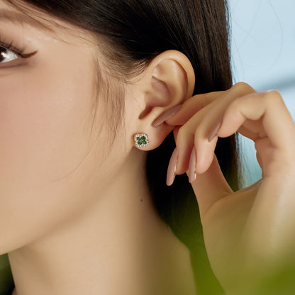 [Charm Aries Jewelry]Four-Leaf Clover Flower Shaped Earrings