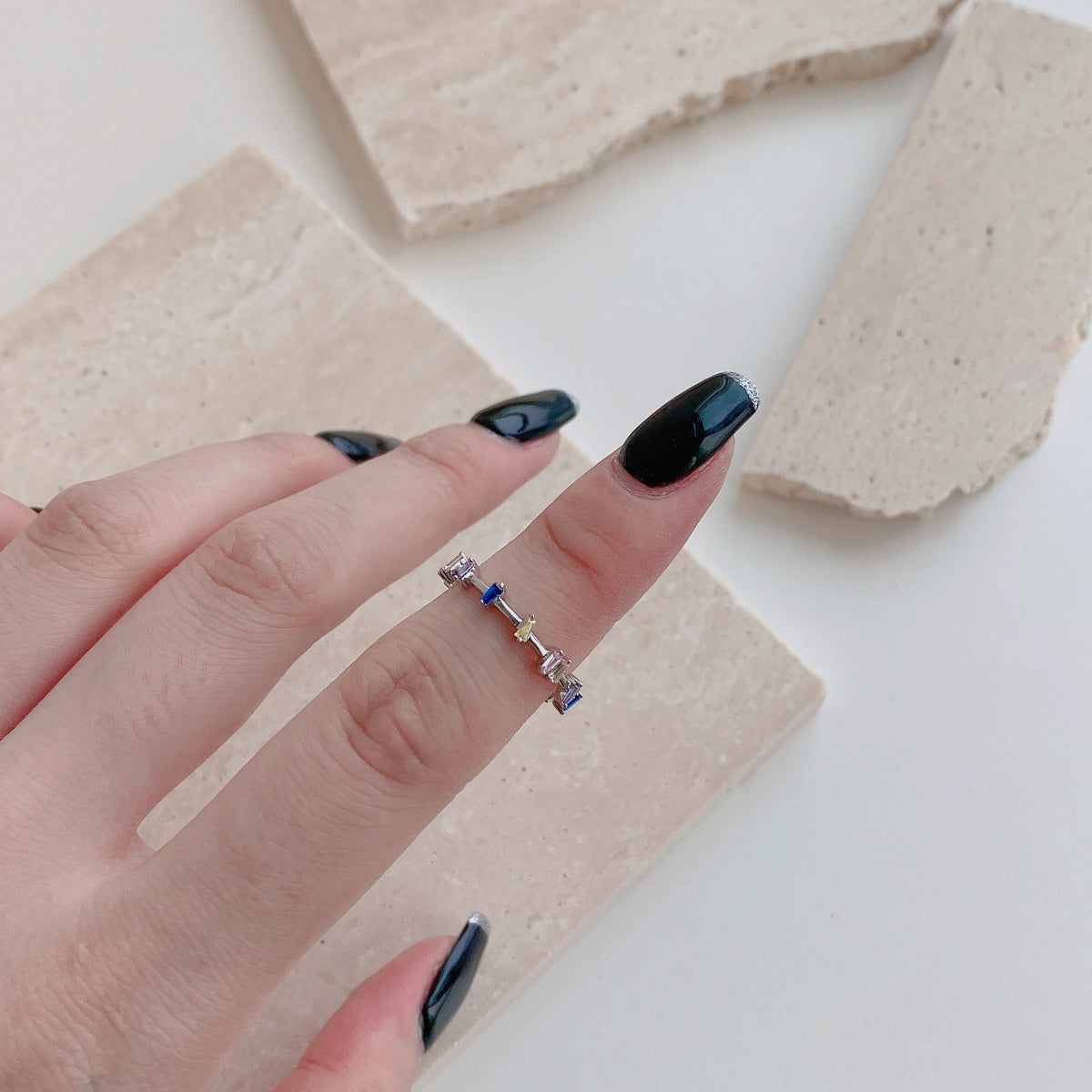 [Charm Aries Jewelry]Unique Trapezoid Cut Daily Ring