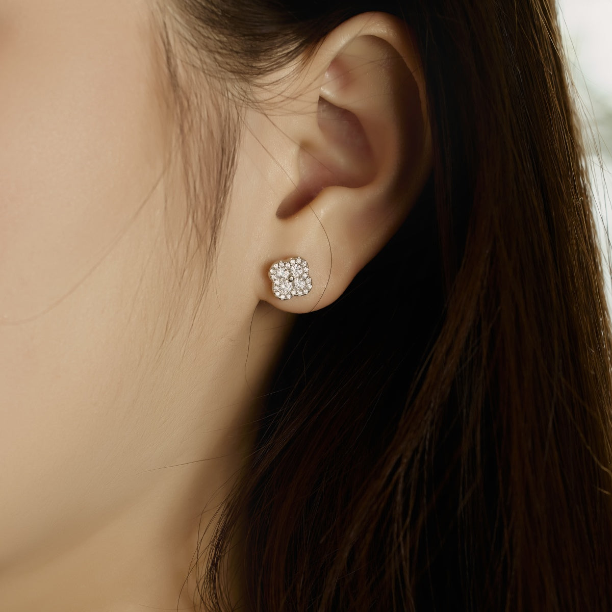[Charm Aries Jewelry]Four-Leaf Clover Flower Shaped Earrings