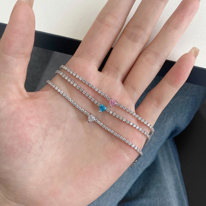 [Charm Aries Jewelry]0.5 Carat Elegant Romantic Heart Shape Lover Bracelet