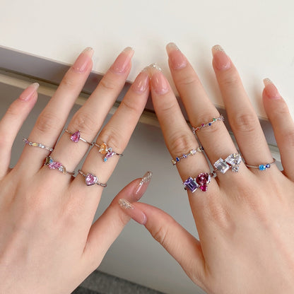 [Charm Aries Jewelry]Unique Trapezoid Cut Daily Ring