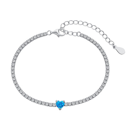 [Charm Aries Jewelry]0.5 Carat Elegant Romantic Heart Shape Lover Bracelet