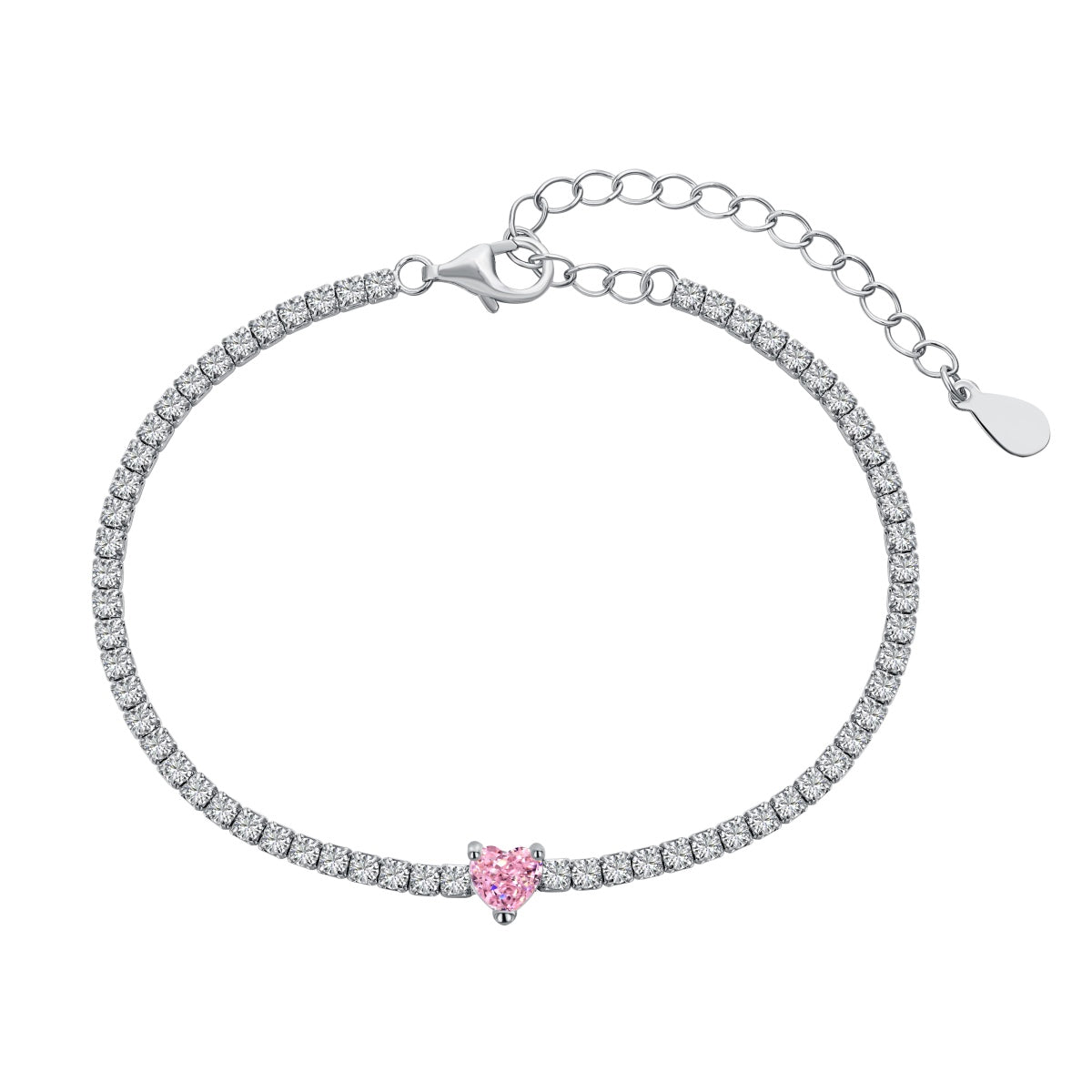 [Charm Aries Jewelry]0.5 Carat Elegant Romantic Heart Shape Lover Bracelet