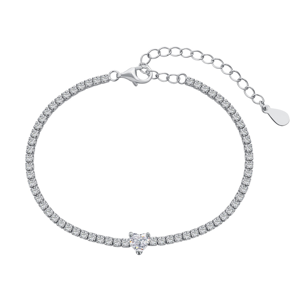 [Charm Aries Jewelry]0.5 Carat Elegant Romantic Heart Shape Lover Bracelet