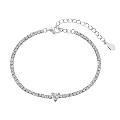 [Charm Aries Jewelry]0.5 Carat Elegant Romantic Heart Shape Lover Bracelet