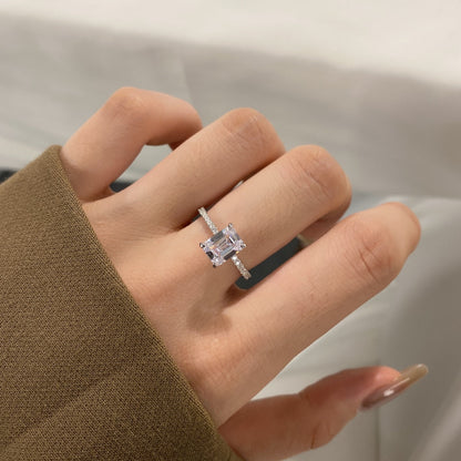 [Charm Aries Jewelry]2.0 Carat Scintillating Ornate Radiant Cut Party Ring