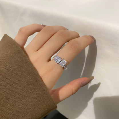 [Charm Aries Jewelry]2.0 Carat Scintillating Ornate Radiant Cut Party Ring