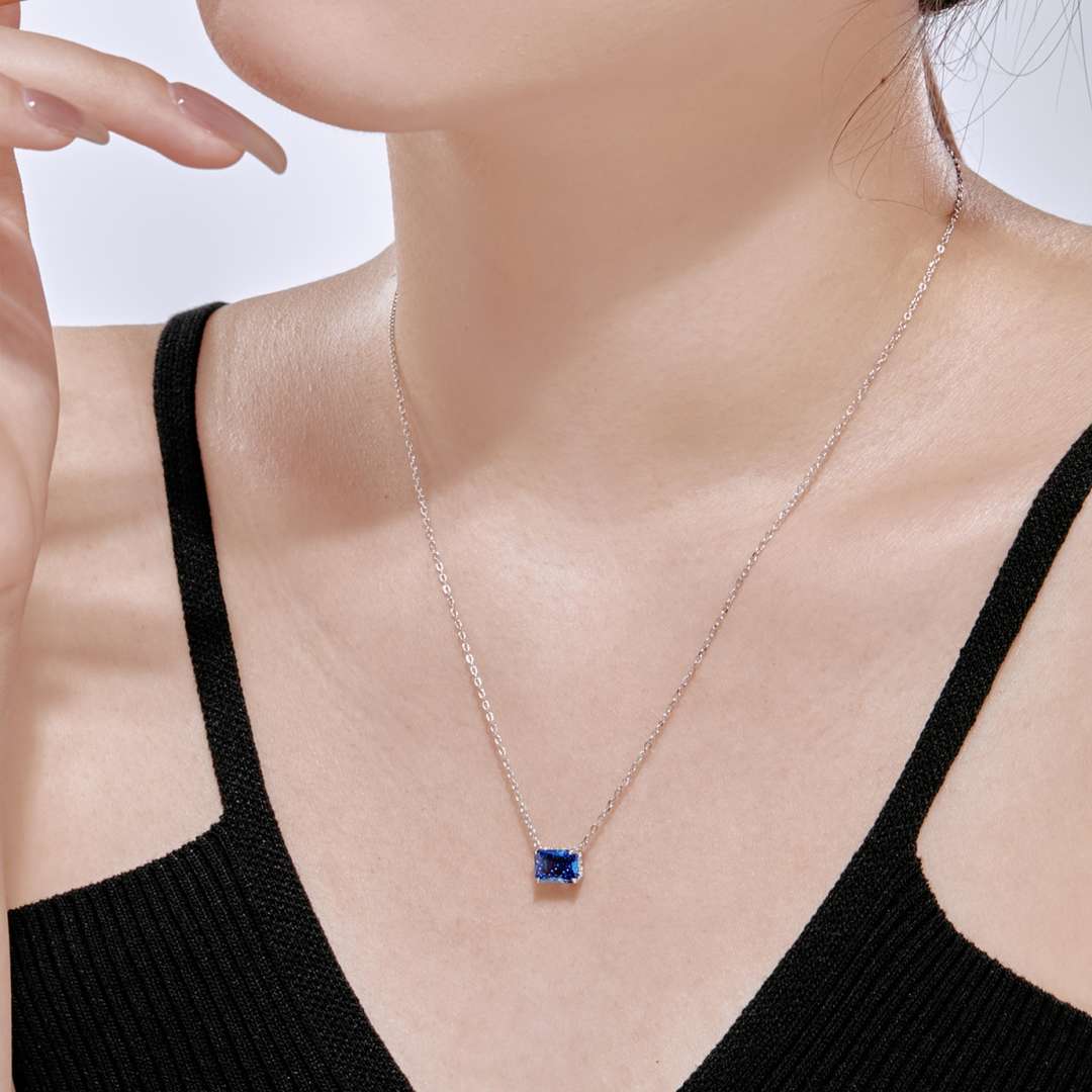 [Charm Aries Jewelry]Luxurious Square Shape Colorful Necalack