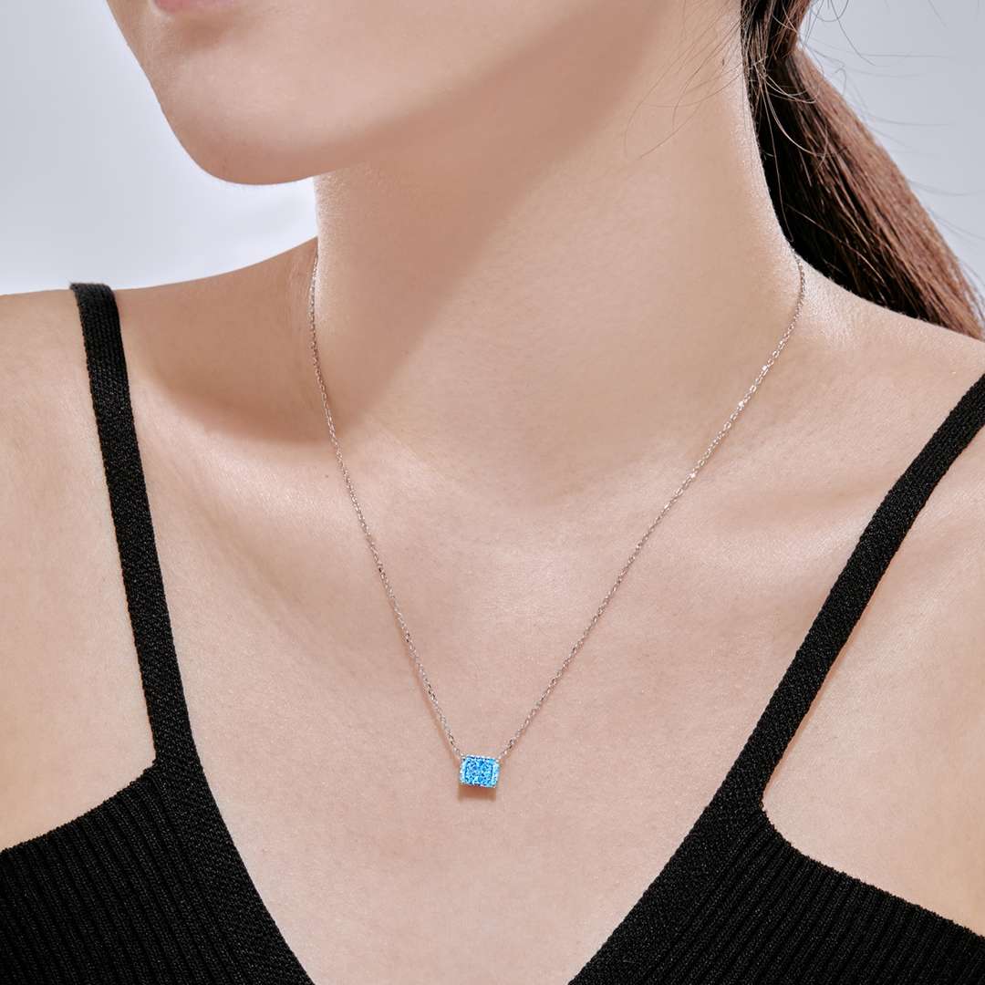 [Charm Aries Jewelry]Luxurious Square Shape Colorful Necalack