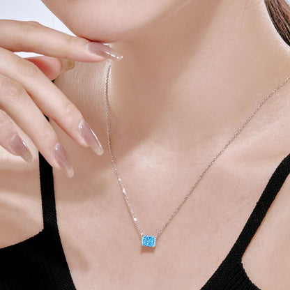 [Charm Aries Jewelry]Luxurious Square Shape Colorful Necalack