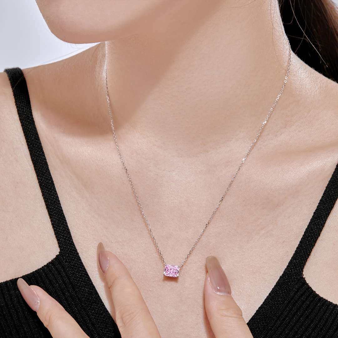 [Charm Aries Jewelry]Luxurious Square Shape Colorful Necalack