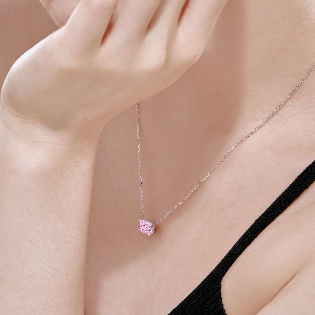 [Charm Aries Jewelry]Luxurious Square Shape Colorful Necalack