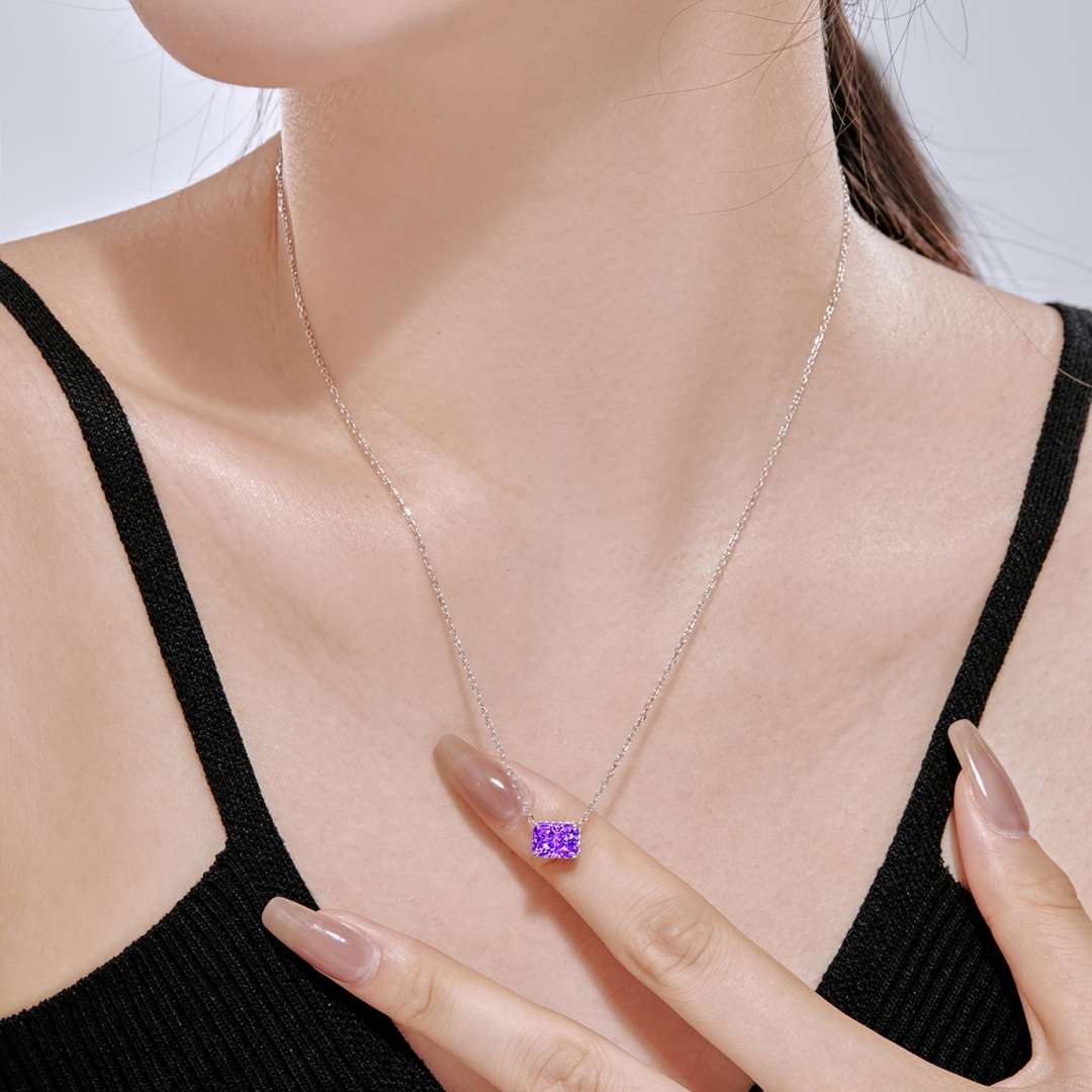 [Charm Aries Jewelry]Luxurious Square Shape Colorful Necalack