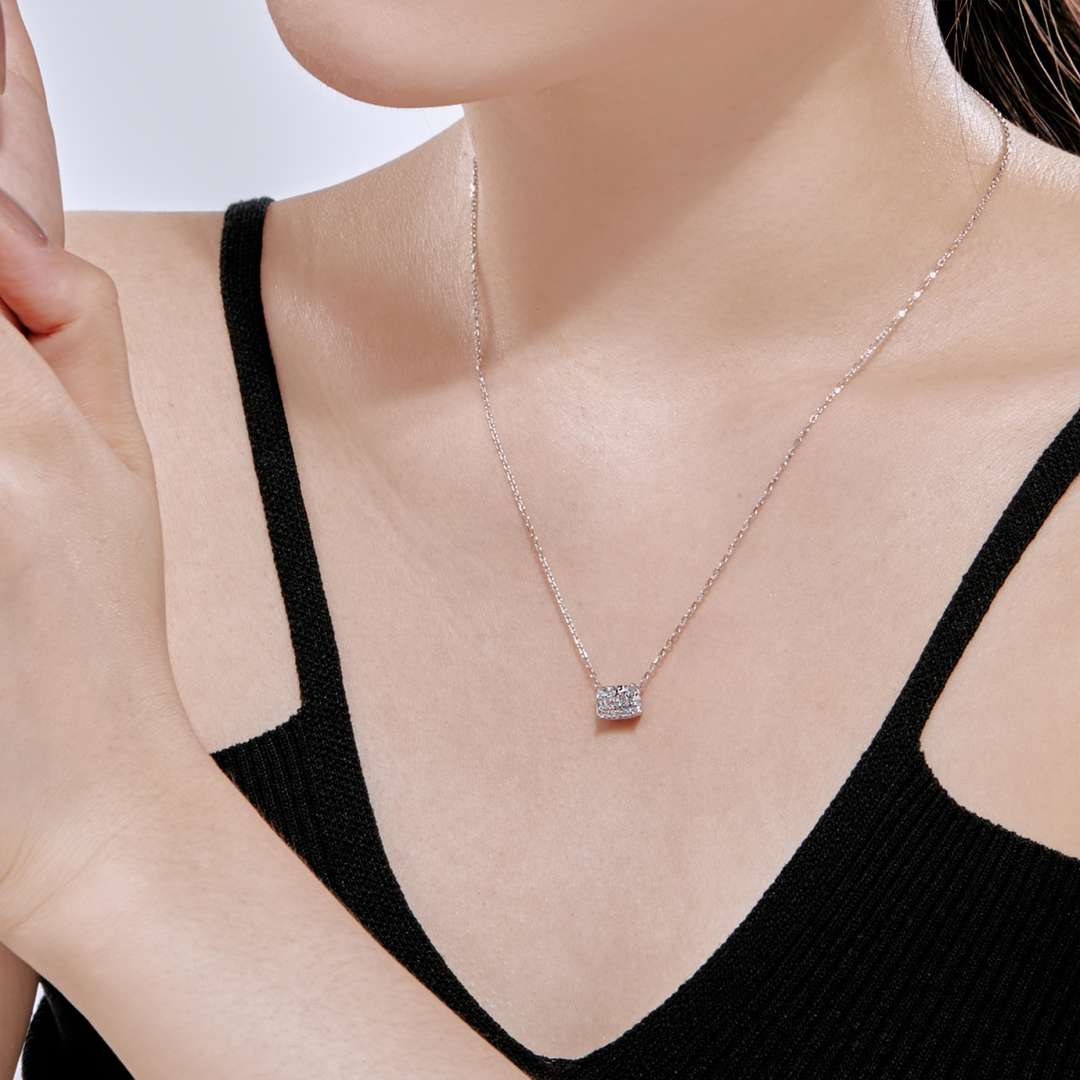 [Charm Aries Jewelry]Luxurious Square Shape Colorful Necalack