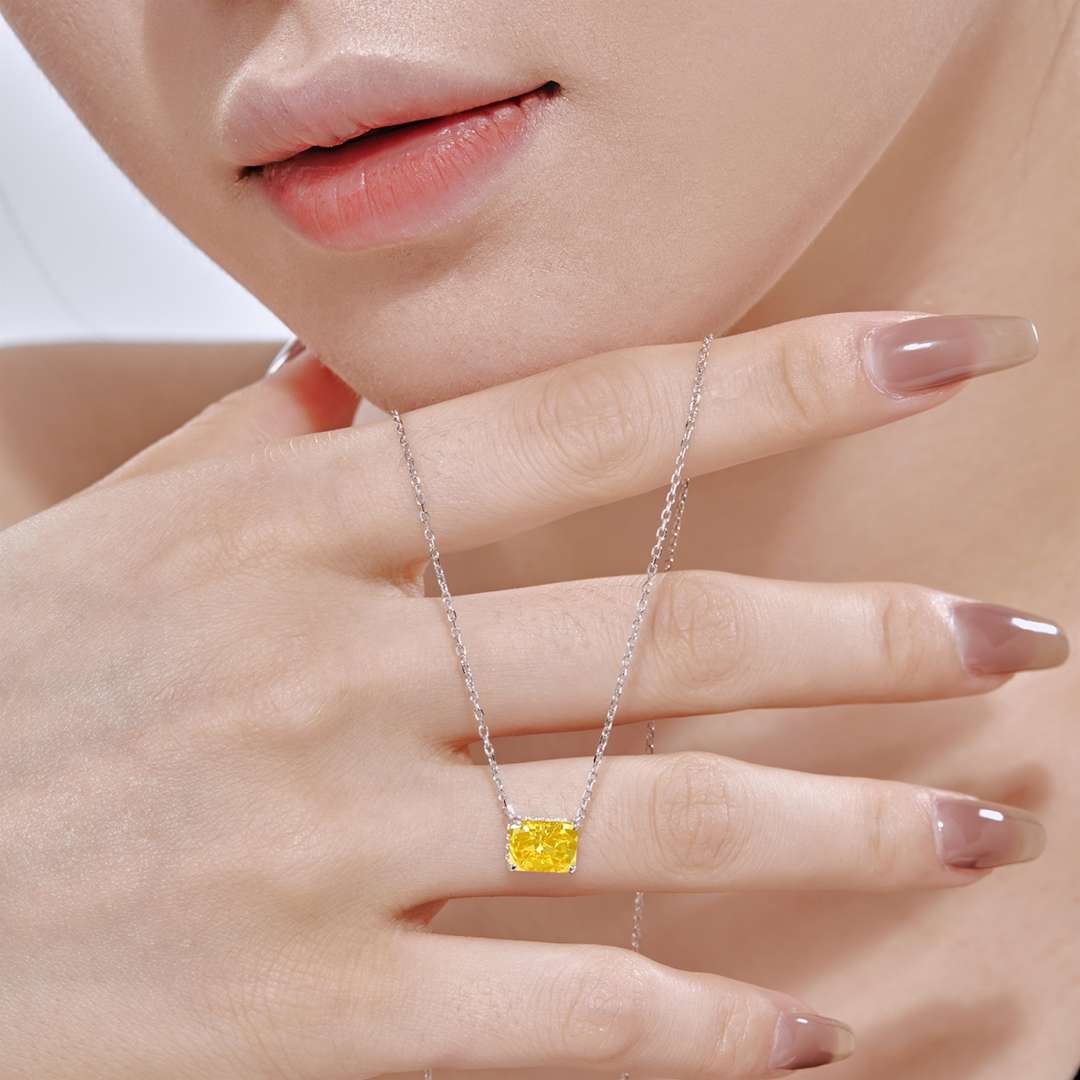 [Charm Aries Jewelry]Luxurious Square Shape Colorful Necalack
