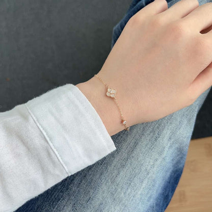 [Charm Aries Jewelry]Delicate Four Leaf Clover Bracelet