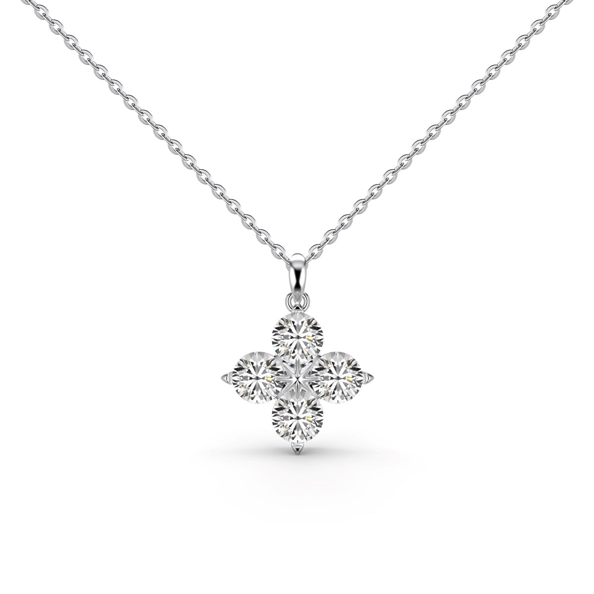 [Charm Aries Jewelry]Four-Leaf Clover And Eight-Pointed Star Necklace