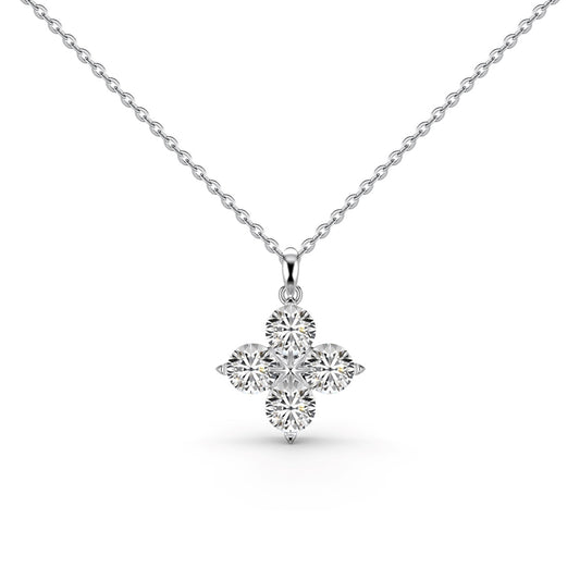 [Charm Aries Jewelry]Four-Leaf Clover And Eight-Pointed Star Necklace