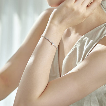 [Charm Aries Jewelry]0.5 Carat Elegant Romantic Heart Shape Lover Bracelet