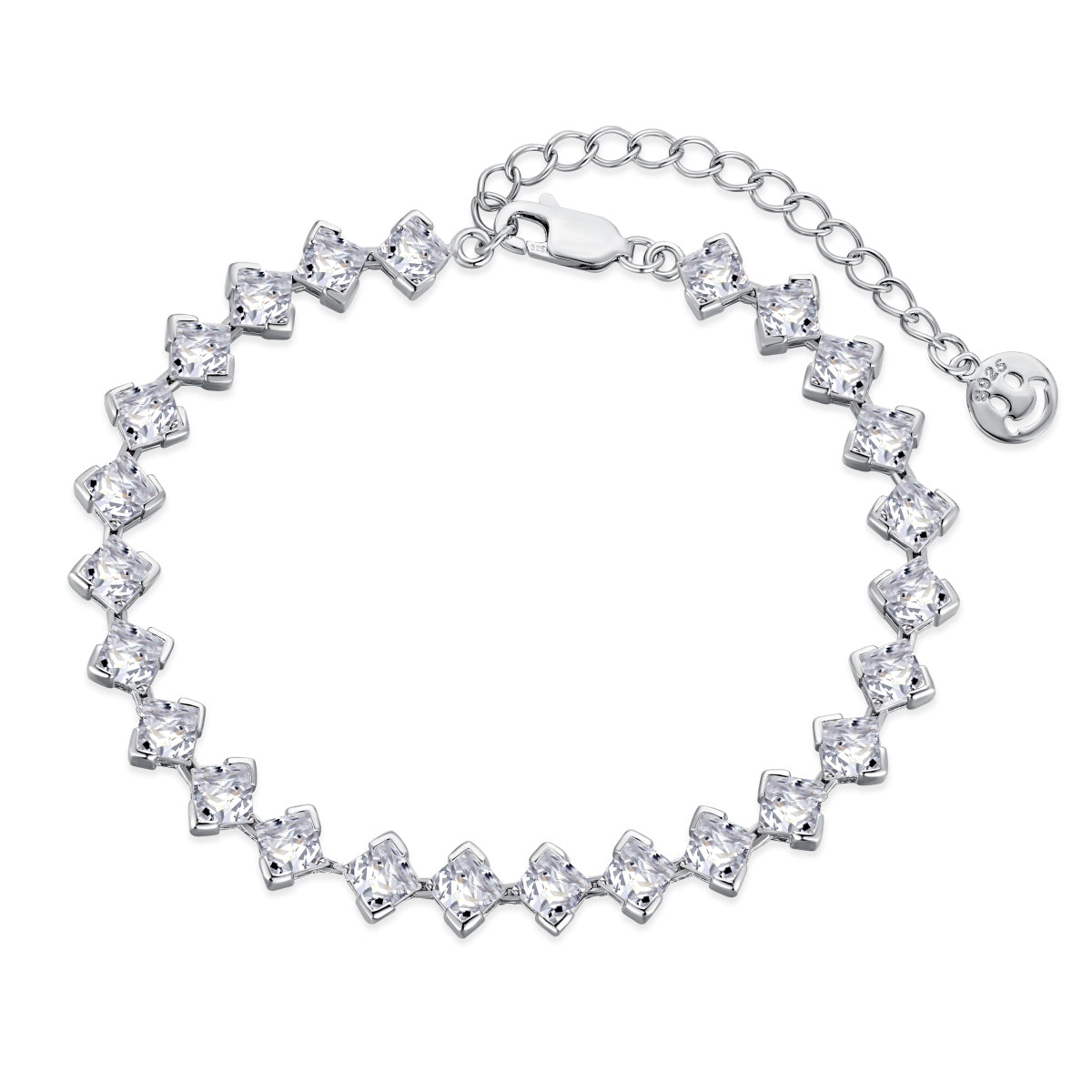[Charm Aries Jewelry]0.5 Carat Ornate Princess Cut Daily Bracelet