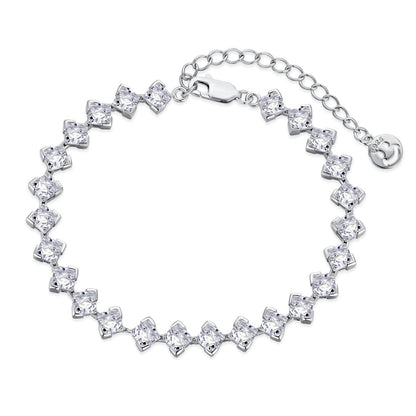 [Charm Aries Jewelry]0.5 Carat Ornate Princess Cut Daily Bracelet