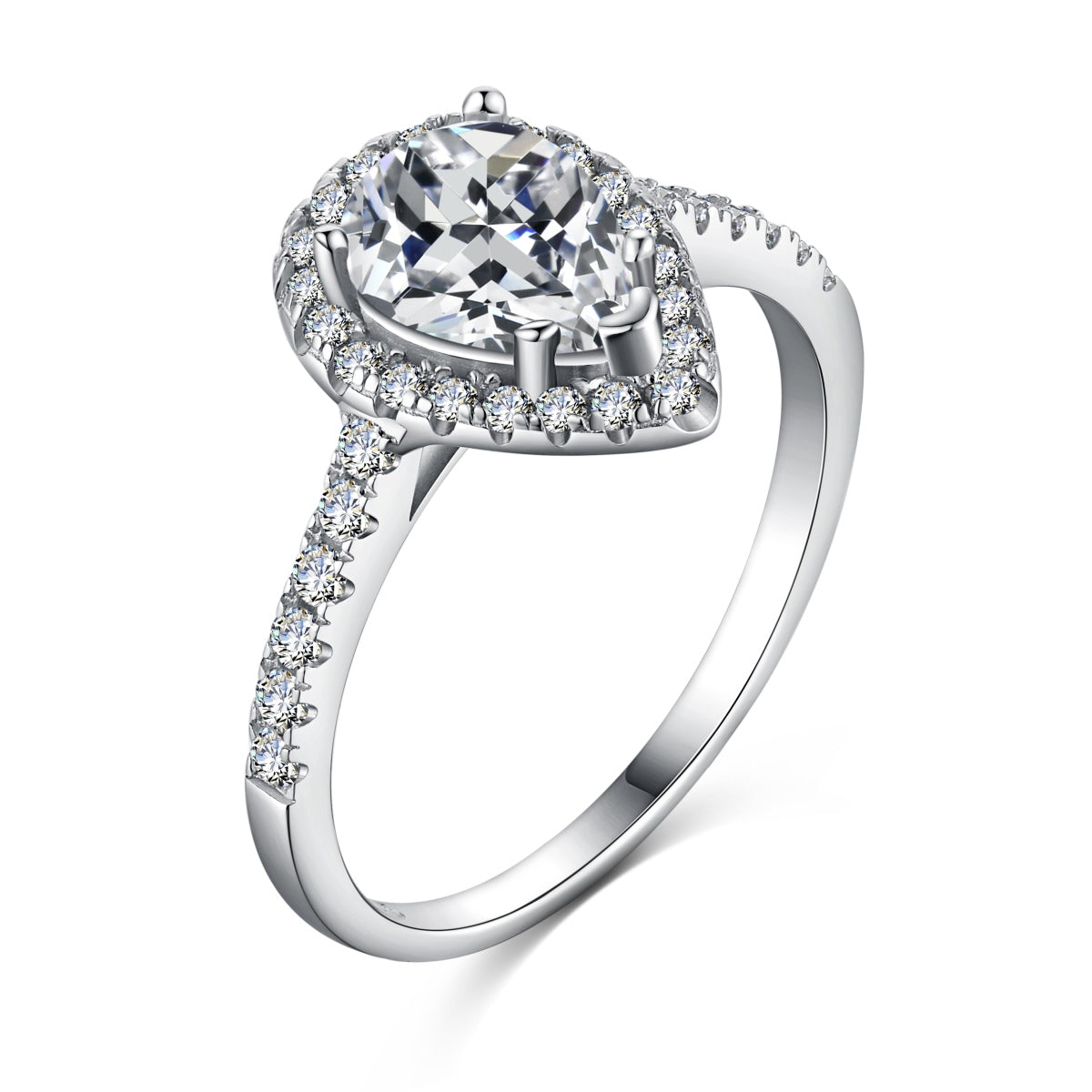 [Charm Aries Jewelry]1.0 Carat Luxurious Resplendent Water Drop Shape Wedding Ring